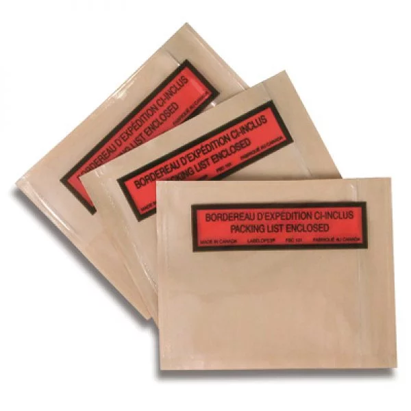 Enveloppes de bordereau d'expédition autocollantes 7 po x 10 po Crownhill,  face avant transparente et endos blanc, carton de 1 000